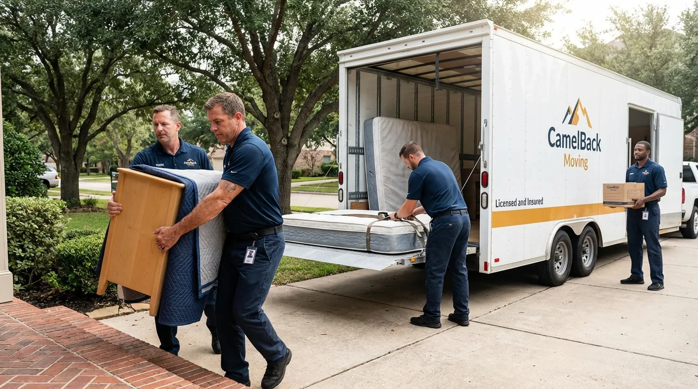 Crew loading residential truck for cross-state move from Ardmore, PA