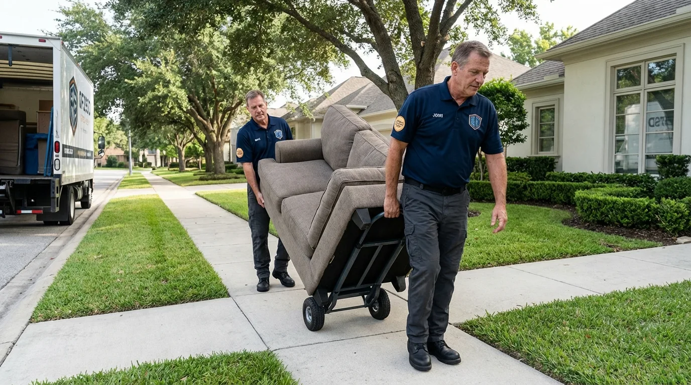 Local residential moving crew loading furniture in Ardmore, PA